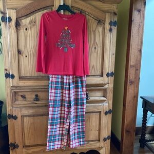 Girls Jammies for Families red green Christmas 2 piece pajamas size 14 Plus NWT